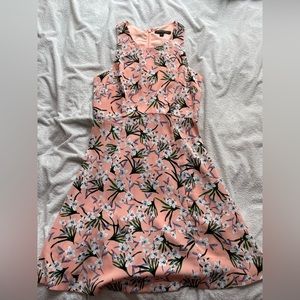 Banana Republic Pink Floral Lily Short Tank Work Flare Dress